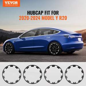 Cubierta de llanta de 20 pulgadas para Tesla Model Y, tapacubos de plástico a presión con cinta de protección y orificio para válvula - Product Image 3