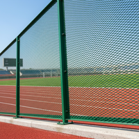 Clôture en treillis métallique expansé de haute qualité, revêtu de PVC vert, 40x80mm, pour stades sportifs, terrains de jeux, pistes de course, barrière de sécurité