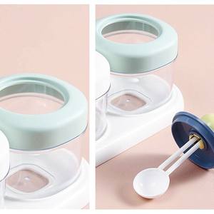 Household Kitchen <b>Spice</b> <b>Jar</b> Set With Spoon Airtight Plastic Lid Solid Seasonings Storage Container M Size Cover Design - Product Image 5