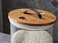 Grand pot de stockage de grains de riz en verre Borosilicate, bac hermétique à Air en verre Borosilicate, distributeur de noix de riz et aliments avec tasses de mesure