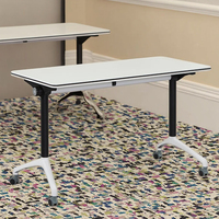 Table de réunion pliable moderne en plastique, table de formation à plateau rabattable pour bureau, maison, école