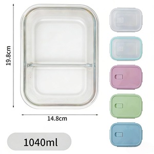 Contenants de stockage alimentaire en <span class=keywords><strong>verre</strong></span>, compatibles micro-ondes et congélateur, préparation de repas, couvercles hermétiques, compatibles lave-vaisselle, écologiques, boîte à <span class=keywords><strong>lunch</strong></span> pour la cuisine - Product Image 6