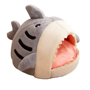 Hiver Hot Selling Pet Nest Shark Shape Dog Accessories Cat Accessories Sweet Warm Fluffy Dog Cat Bed for Pets Car Cover Animal