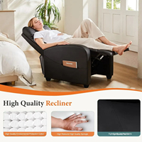 Fauteuil inclinable moderne en cuir PU réglable, sans fonction massage, pour salon, chambre, appartement, salle à manger, hôtel
