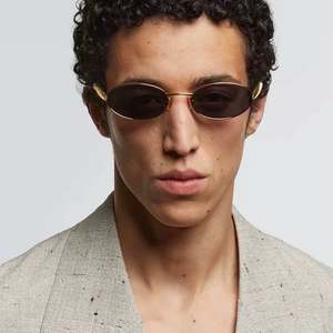 Lunettes de soleil ovales en métal rétro Y2K punk 2025 avec logo personnalisé, petite monture, protection UV400 pour hommes et femmes - Product Image 3