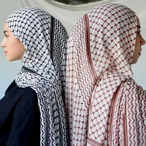 Bufanda Keffiyeh de nuevo diseño personalizada, hiyab de algodón Modal estampado Premium, chal palestino, buena tela, hiyab para mujer, bufanda