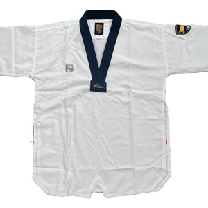 Barato logotipo personalizado blanco duradero transpirable <span class=keywords><strong>Taekwondo</strong></span> mejor calidad Kimono <span class=keywords><strong>Taekwondo</strong></span> artes marciales desgaste <span class=keywords><strong>Dobok</strong></span> <span class=keywords><strong>Taekwondo</strong></span> adultos - Product Image 1