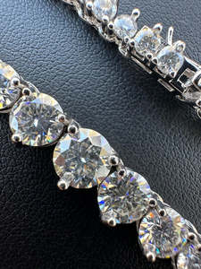 New OEM ODM <b>Tennis</b> <b>Chain</b> Necklace Unisex Trendy Wedding Gift Jewelry Wholesale Luxurious Hip Hop Style 17.9-23.9 CT Bezel Set - Product Image 2