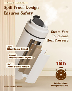Bouilloire numérique portable <span class=keywords><strong>pour</strong></span> <span class=keywords><strong>voiture</strong></span> Voyage <span class=keywords><strong>Électrique</strong></span> Mini <span class=keywords><strong>Thermos</strong></span> Eau rapide Chaudière bouteille Chauffage Tasse Bouilloire thermique portable - Product Image 5