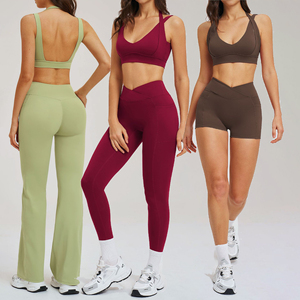 Горячая распродажа: Спортивный комплект YIYI с высокой поддержкой, сексуальные леггинсы с боковыми карманами, комплекты для йоги, быстросохнущая женская одежда для фитнеса - Product Image 1