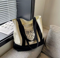 Sac fourre-tout promotionnel en toile pour femme, nouvelle collection, style simple et tendance, grande capacité, polyvalent, imprimé numérique, style coréen, pour les trajets quotidiens