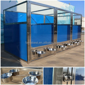 กรงสุนัขแก้วคุณภาพดีสุดหรูคอก304แสนสบายพร้อมกล่องปิดแบบมีปุ่มทำจากสเตนเลสสตีล - Product Image 3