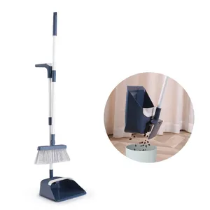 새로운 디자인 청소 방풍 플라스틱 소재 긴 핸들 빗자루 및 Dustpan 세트