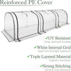 Nhà Máy Bán Hàng Trực Tiếp Mưa Bằng Chứng Lạnh Bằng Chứng Mini Nhà Kính Nhỏ Phát Triển Đường Hầm Cloche Vườn Polytunnel Nhà Kính - Product Image 5