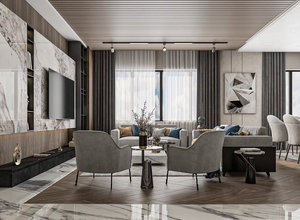 Panneau mural d'intérieur moderne avec <span class=keywords><strong>fibre</strong></span> <span class=keywords><strong>de</strong></span> bambou et revêtement PVC Revêtement mural cannelé étanche en WPC pour le salon - Product Image 2