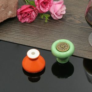 컬러풀 세라믹 손잡이 원형 문 캐비닛 서랍 손잡이 도자기 가구 - Product Image 3