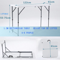 Table pliante de camping, de pique-nique, de conférence, de mariage, rectangulaire, robuste, de 6 pieds, avec structure stable, pour événements et fêtes