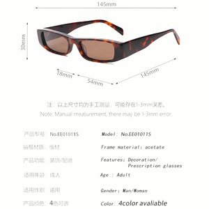 01011S Nuovi <span class=keywords><strong>Occhiali</strong></span> <span class=keywords><strong>da</strong></span> <span class=keywords><strong>Sole</strong></span> di Lusso Rettangolari in Acetato con Montatura Piccola e Sottile, Lenti Polarizzate e Logo Personalizzato di Design per Uomo e Donna 2025 - Product Image 2