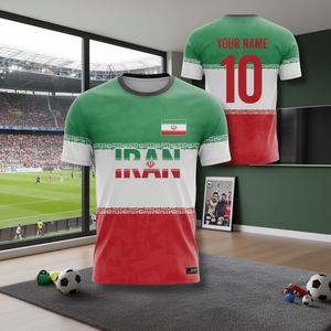 Set Maglia da Calcio Iran Personalizzabile con Nome e Numero, Rossa Bianca Verde, Maglia per Tifosi - Product Image 3