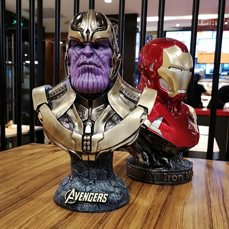 Statue grandeur nature en résine Sculpture Thanos figurine Marvel personnage de film résine Thanos buste Statue pour la décoration