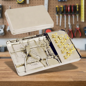 Dental Rubber Dam Kit Stainless Steel Clips <b>Punch</b> Tool <b>Set</b> with Metal Case Manual Dental Instruments Class II CE Certified - Product Image 4
