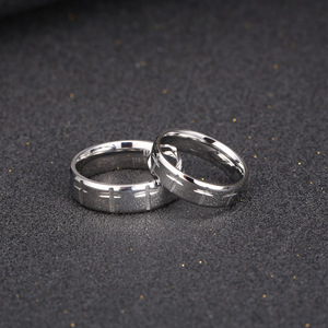 <b>Couple</b> <b>Rings</b> Titanium Steel Geometric Design Wedding Band Unisex Fashion Jewelry SA1052 - Product Image 4