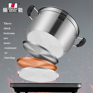 Zhenneng, venta al por mayor, venta al por menor, 24cm y vaporera de acero inoxidable de ollas de cocina, olla para sopa con rejilla de vapor interna y tapa de vidrio templado - Product Image 4