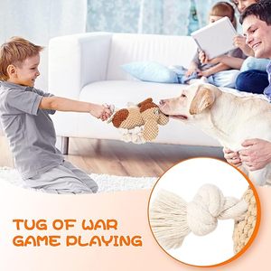 ของเล่นสุนัขนุ่มส่งเสียงดังเอี๊ยดอ๊าด2025ผ้ากำมะหยี่น่ารักของเล่นทำความสะอาดฟันแบบโต้ตอบสำหรับลูกสุนัข - Product Image 3