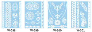 100 Hojas de Pegatinas de <span class=keywords><strong>Tatuajes</strong></span> Temporales, Pegatinas de <span class=keywords><strong>Tatuajes</strong></span> Temporales Blancas <span class=keywords><strong>para</strong></span> el Templo, Arte Impermeable <span class=keywords><strong>para</strong></span> Brazos, Adultos y Niñas - Product Image 6
