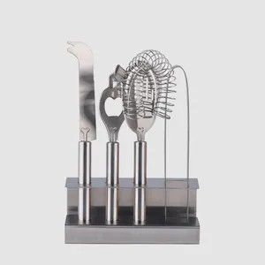 Sáng tạo bán buôn nhà bếp thép không gỉ 4 cái thiết lập pho mát Knife Set với đứng