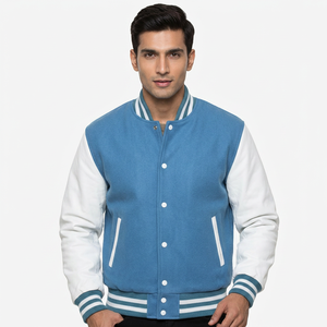 Veste de baseball personnalisée à manches longues pour homme, veste unie pour homme, patchwork, haute qualité, prix de gros - Product Image 1