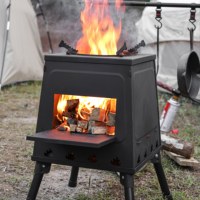 Réchaud de camping à bois à double hauteur, type Rocket Stove, avec pieds de support longs et courts, ustensile de cuisson portable pour l'extérieur