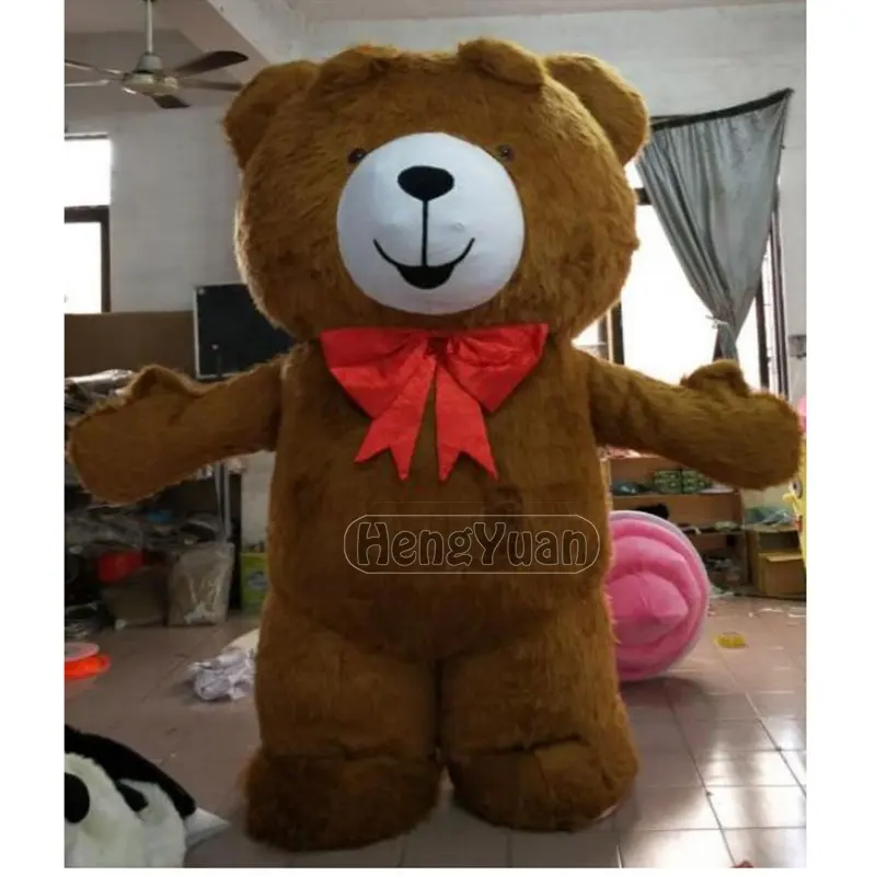 Hot Sale High Quality Inflatable Teddy Bear Long Plush Mascot Costume for Adult Christmas Cosplay Dress for Advertising Activity