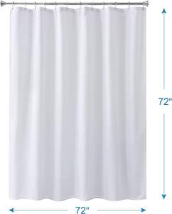 Водостойкая белая подкладка для душа Водонепроницаемая мягкая ткань моющаяся занавеска для душа - Product Image 5