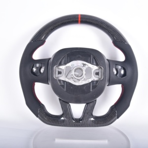 Volant en cuir avec revêtement en fibre de carbone adapté aux Dodge Challenger Charger RT Durango <span class=keywords><strong>SRT</strong></span> Hellcat Jeep Cherokee <span class=keywords><strong>Trackhawk</strong></span> - Product Image 6