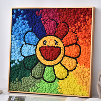 Tableau numérique en alliage d'aluminium motif Tournesol Souriant et Boule de Poils, impression 6 couleurs, 60x60 80x80 100x100cm