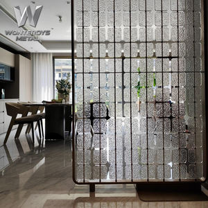 Cloison en verre artistique en acier inoxydable avec finition PVD, élégante cloison de séparation pour hôtel, restaurant, bureau, centre commercial, design d'intérieur - Product Image 4