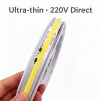 Bande LED COB sans pilote AC 220V 110V 2 fils, sans contrôleur, IP44, CCT, 8mm, 480 LED/m, changement de couleur par interrupteur, 2700K 6500K