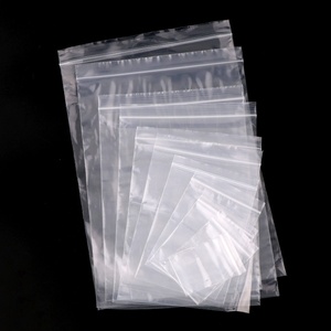 Wholesale Transparent Plastic Recyclable Zip Poly Bags With Resealable Lock Seal Zipper Grip Seal Bags Clear