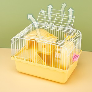 Vente en gros de cage pastorale en plastique solide double couche pour animaux de compagnie fermeture à bouton portable pour hamsters castors dorés petits animaux - Product Image 3