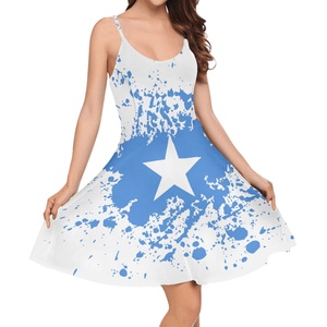 China Wholesale <strong>Somali</strong> Flag Short Dress for Women Summer Strap <strong>Sexy</strong> Backless Elegant Sleeveless Aline Casual Dresses Skirt - Product Image 1
