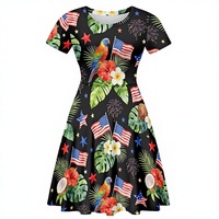 Robe midi d'été pour femmes, décontractée, ample, élégante, lavable, 100% polyester, importée, taille S-4XL