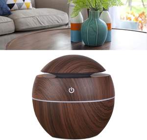 Humidificateur ultrasonique mini LED effet bois 2026 avec hygromètre et aromathérapie pour voitures et usage domestique, alimentation USB et à piles - Product Image 3