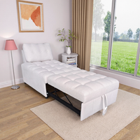 Canapé-lit convertible moderne et abordable pour salon de villa, petit canapé simple crème doux, classique et extensible