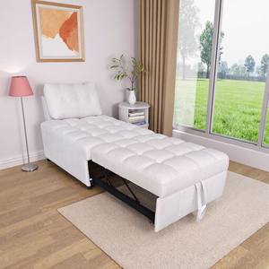 Canapé-lit moderne et compact pour salon, couleur crème, canapé simple et moelleux, canapé-lit classique à tirer, meubles de famille, lit - Product Image 2