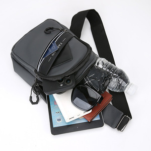Men's Chest Bag Gray Multi-Functional Wear-Resistant Business Travel Crossbody Bag - Product Image 4