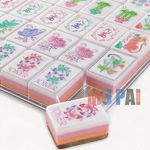 American <b>Mahjong</b> <b>Set</b> for Party 166 Tiles 4 Fun Color Pushers Racks with Carrying Case Jokers Dice Great for Birthday Party - Product Image 3