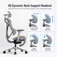 Chaise de bureau ergonomique pivotante à dossier haut inclinable avec soutien lombaire réglable, directement de l'usine, pour un confort prolongé