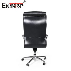 Chaise de direction ergonomique en cuir Sinonis avec soutien lombaire réglable, dossier haut, pivotante, confortable et rembourrée - Product Image 5