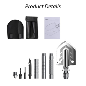 Pala de acampada multifuncional, pala táctica plegable de supervivencia, portátil, multiherramienta con cuchillo - Product Image 6